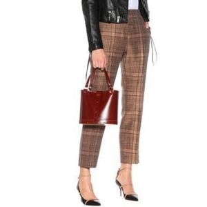 Dries Van Noten cotton linen Prince of Wales Paola Slim Pants in Rust size 10 US